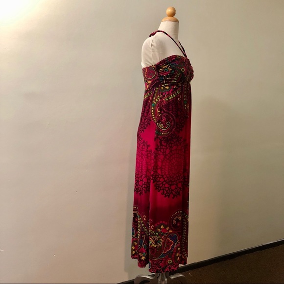 Forever 21 Halter Maxi Dress Boho Print SP - Picture 3 of 8